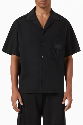 Palm Dyed Bowling Shirt in Cotton