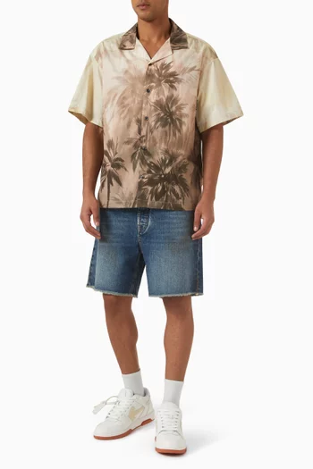 Sunset Palms Bowling Shirt in Cotton