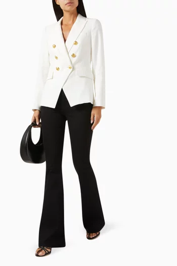 بنطال جينز بيفرلي بخصر مرتفع وقصة سكيني وحواف واسعة