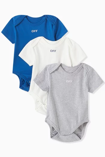 Off-stamp Bodysuit in Cotton, Set of 3