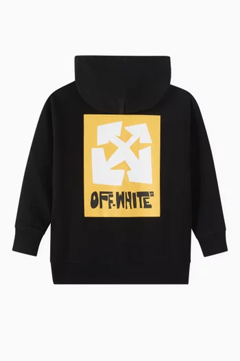 Big Label Graphic Print Hoodie in Cotton