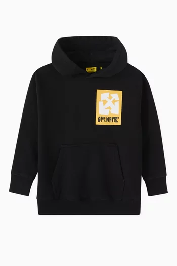 Big Label Graphic Print Hoodie in Cotton