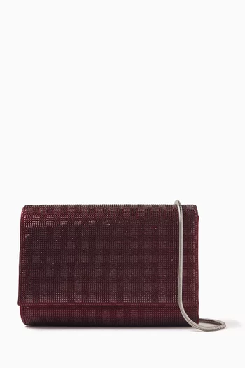 Aida Crystal-embellished Clutch Bag in Satin
