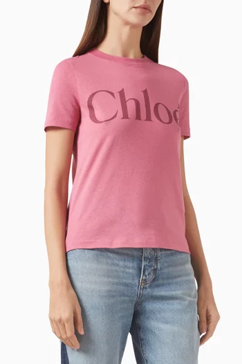 تي شيرت بشعار الماركة قطن جيرسيه