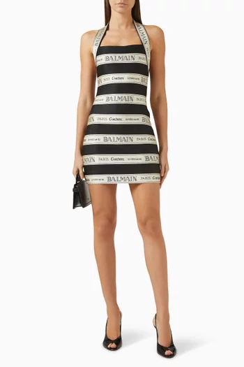 Striped Halterneck Mini Dress