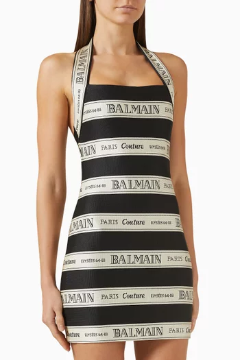 Striped Halterneck Mini Dress