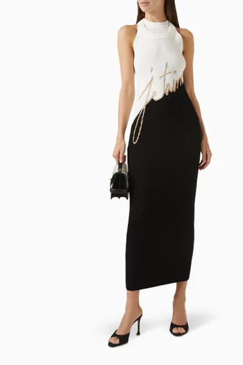Love Letter Jacquard Midi Dress in Knit
