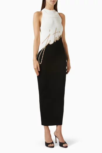 Love Letter Jacquard Midi Dress in Knit