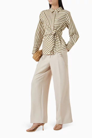 Yasolivia Striped Shirt in Cotton-blend