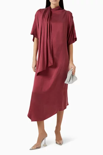 Asymmetrical-neckline Maxi Dress