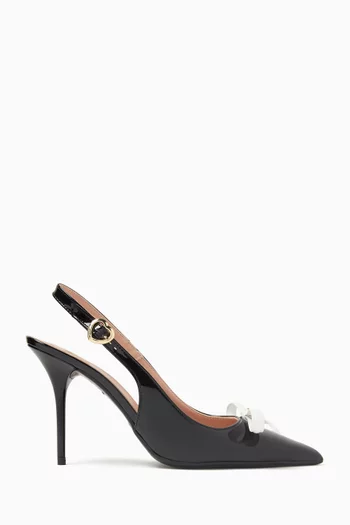 Bow 95 Slingback Pumps in Patent Leather