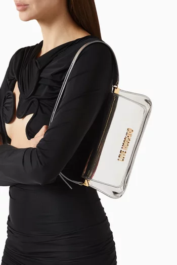 حقيبة كتف بشعار الماركة جلد صناعي