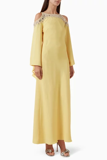 Hestia Embellished Kaftan in Crepe
