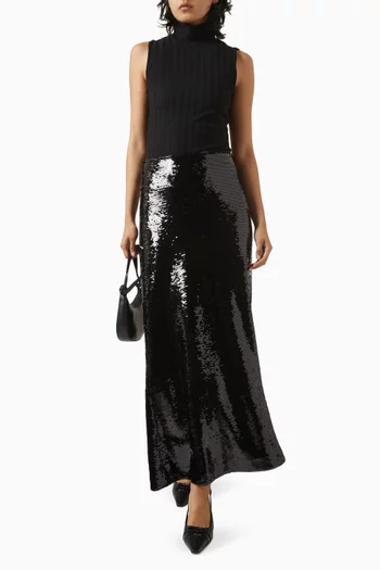 Gabriella Skirt in Floral-appliqué Tulle