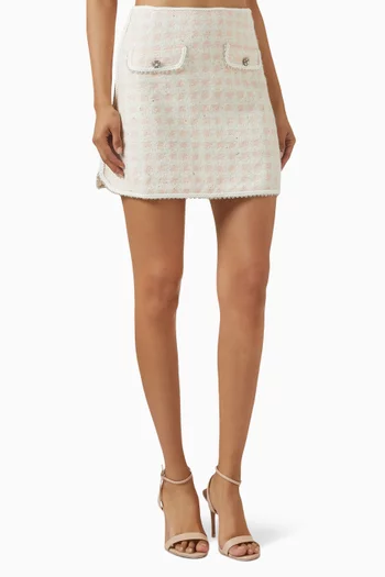 Short Skirt in Tweed-effect Knit