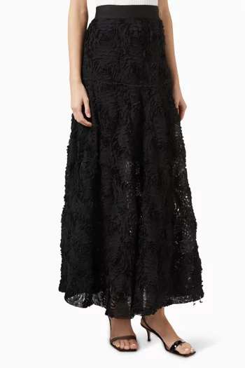 Embroidered Maxi Skirt in Tulle