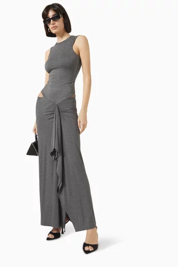 Rhinestone-embellished Maxi Dress in Cotton