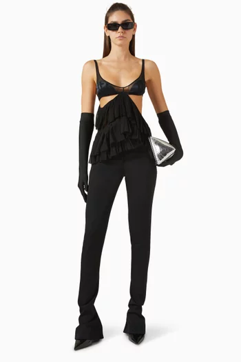 Ruffled Cut-out Top