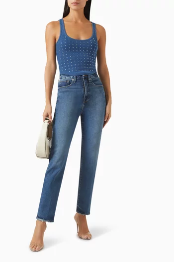 Crystal-embellished Racerback Tank Top
