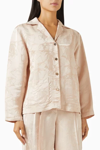 Floral-pattern Shirt in Satin