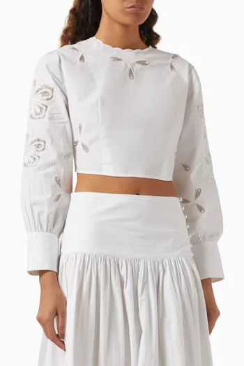 Open-back Crop Top in Cotton