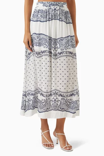 Bandana-motif Skort in Viscose Blend