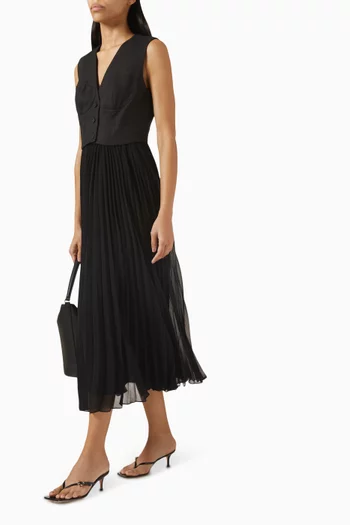 Pleated Midi Dress