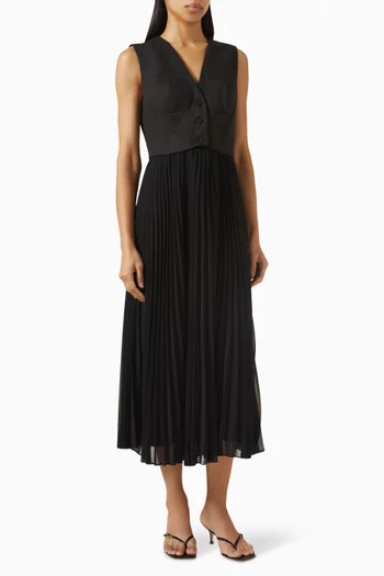 Pleated Midi Dress