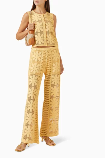 Straight-leg Pants in Crochet