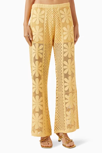 Straight-leg Pants in Crochet