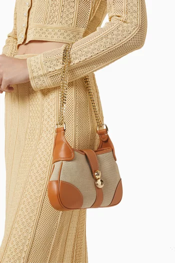 Janet Shoulder Bag in Canvas & Leather