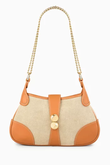 Janet Shoulder Bag in Canvas & Leather