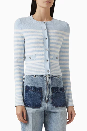 Biarritz Stripe Cardigan in Cotton-knit