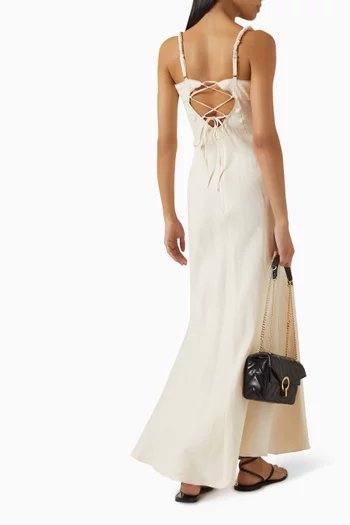 Lace-back Maxi Dress in Linen Blend