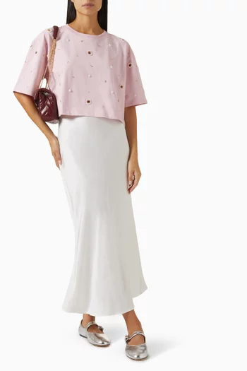 Embellished T-shirt in Cotton Jersey