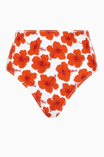 High-waist Bikini Bottoms in Stretch Nylon