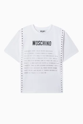 Text Print T-shirt in Cotton