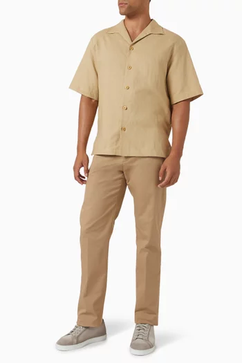 قميص ريكوين قطن وكتان