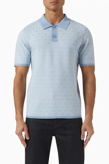 Allover Cross Polo Shirt in Viscose-knit