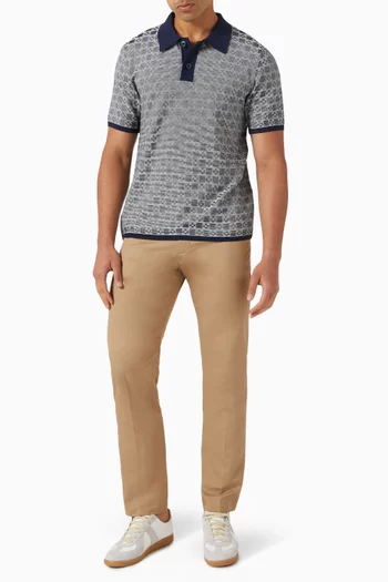 Allover Cross Polo Shirt in Viscose-knit