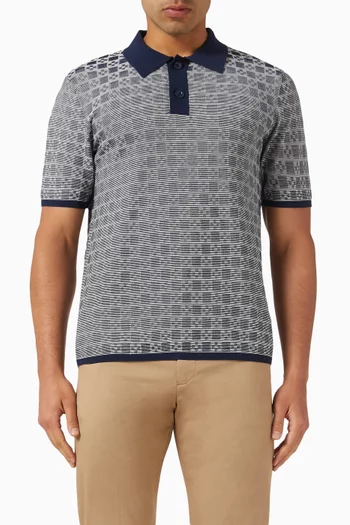 Allover Cross Polo Shirt in Viscose-knit