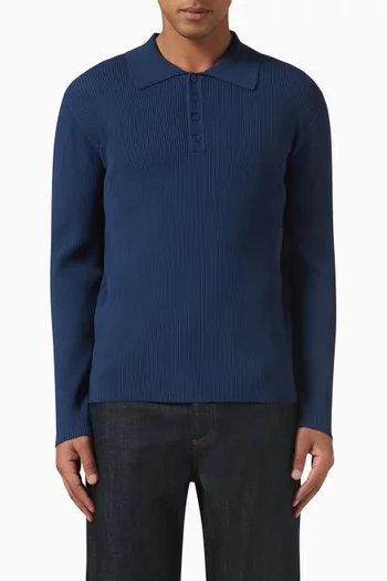 Phoebe Polo Shirt in Ribbed-knit