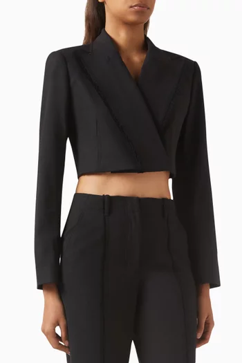 Cassian Cropped Blazer in Crepe