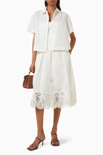 Kaius Midi Skirt in Linen Blend