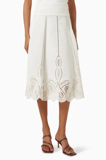 Kaius Midi Skirt in Linen Blend