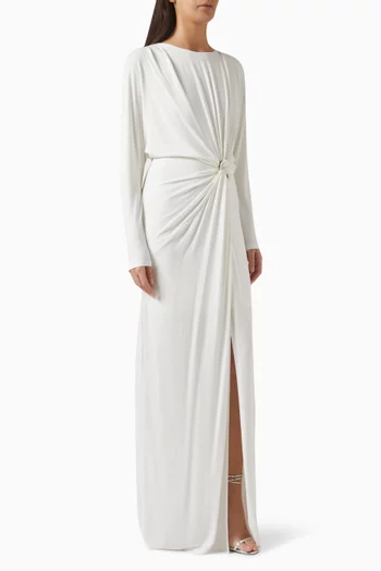 Maisie Draped Maxi Dress in Jersey