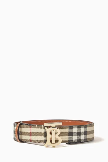 TB Check Belt in Vintage Check & Leather
