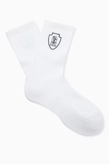 Logo-embroidered Socks in Cotton-blend