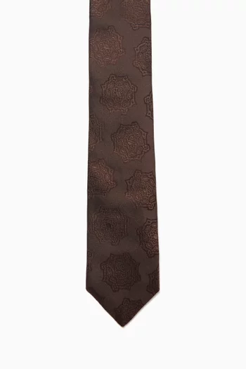 Patterned Tie in Silk Jacquard