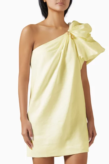 فستان سيرا قصير مزيج كتان